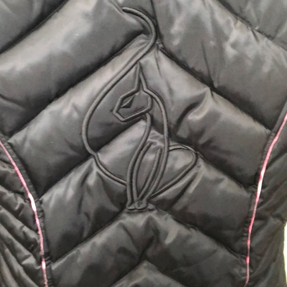 Baby Phat Women's Faux Fur Trim Removable Hood Black Size XL Puffer Vest